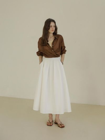 KELLY DONAHUE volume BANDING flared skirt