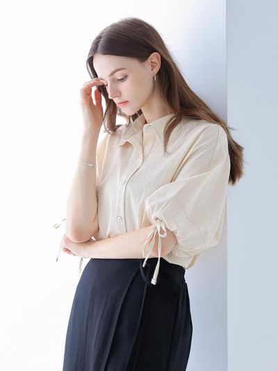 KELLY DONAHUE Volume String Shirt Blouse
