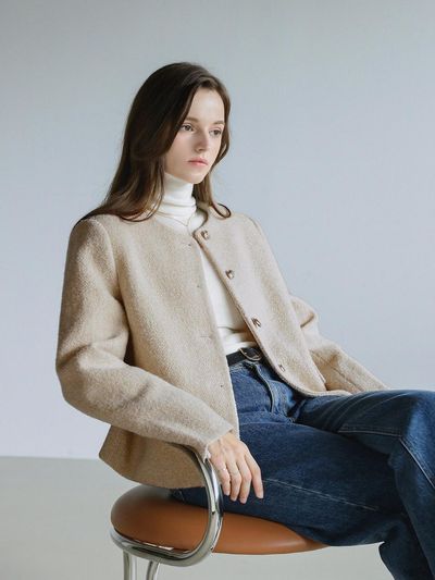 KELLY DONAHUE wool boucle tweed jacket