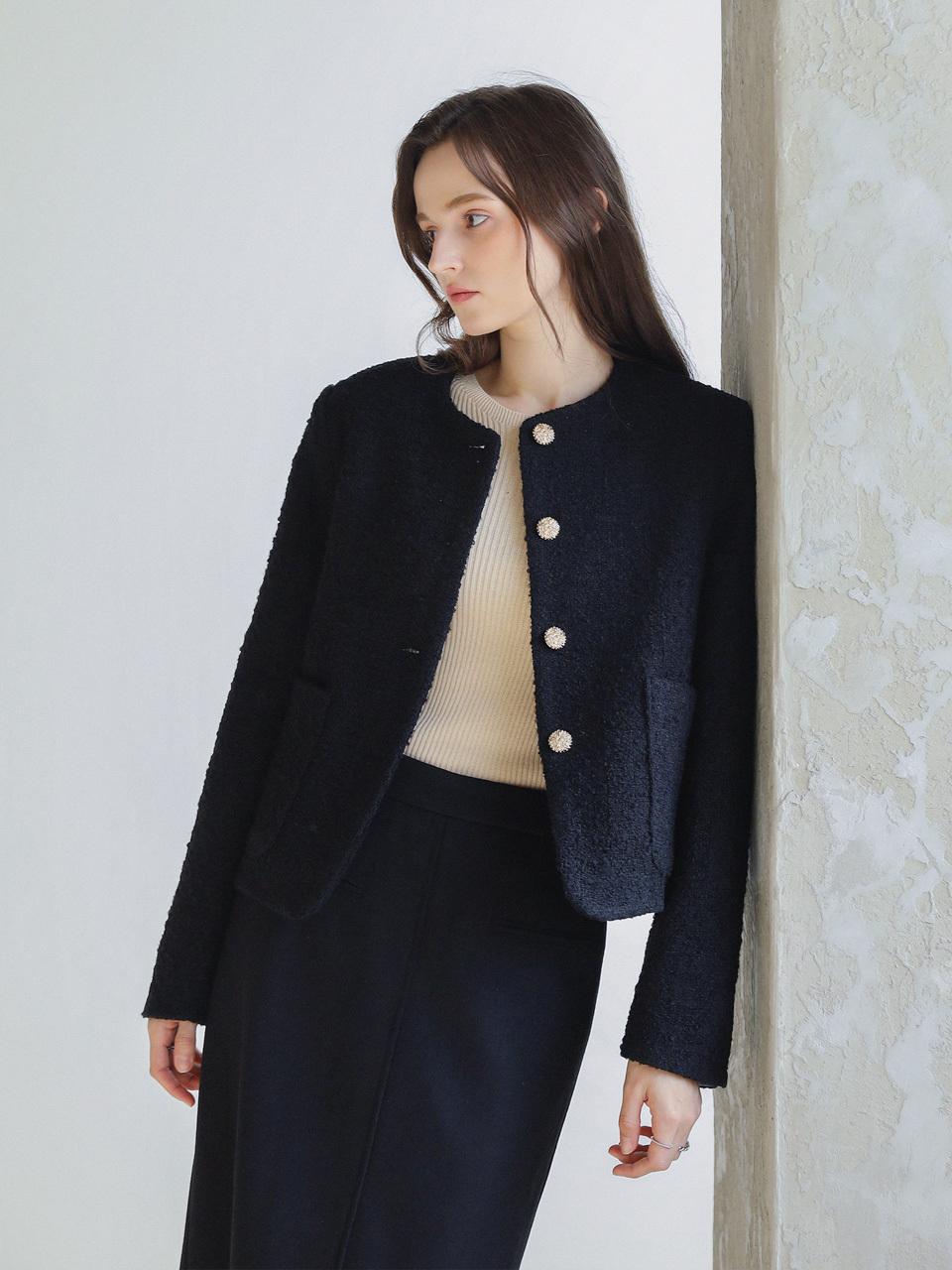 KELLY DONAHUE wool button tweed jacket