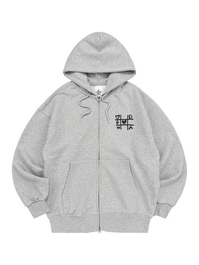 Kenda Cotton Blend Relaxed Fit Tic-Tac-Toe Hoodie [Melange]