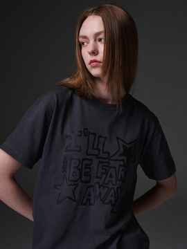 Kenda Cotton Motto Lettering Relaxed Fit T-shirt [Denim]