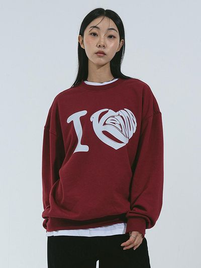 Kenda Cotton Polyester Blend Oversized Sweatshirt [BURGUNDY]