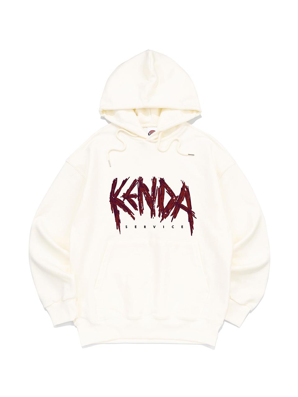 Kenda Cotton Polyester Grunge Logo Hoodie [Beige]