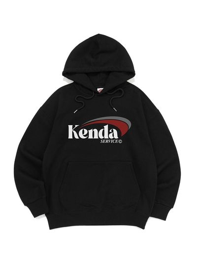 Kenda Cotton Polyester Oversized Slash Logo Hood [BLACK]