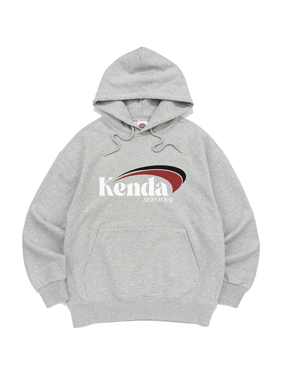 Kenda Cotton Polyester Oversized Slash Logo Hoodie [Melange]