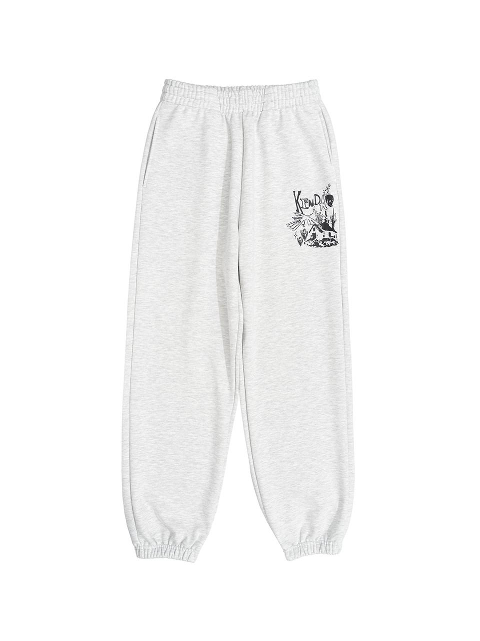 Kenda Cotton Polyester Tapered Training Pants [Light Grey]