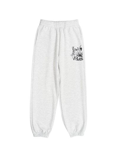Kenda Cotton Polyester Tapered Training Pants [Light Grey]