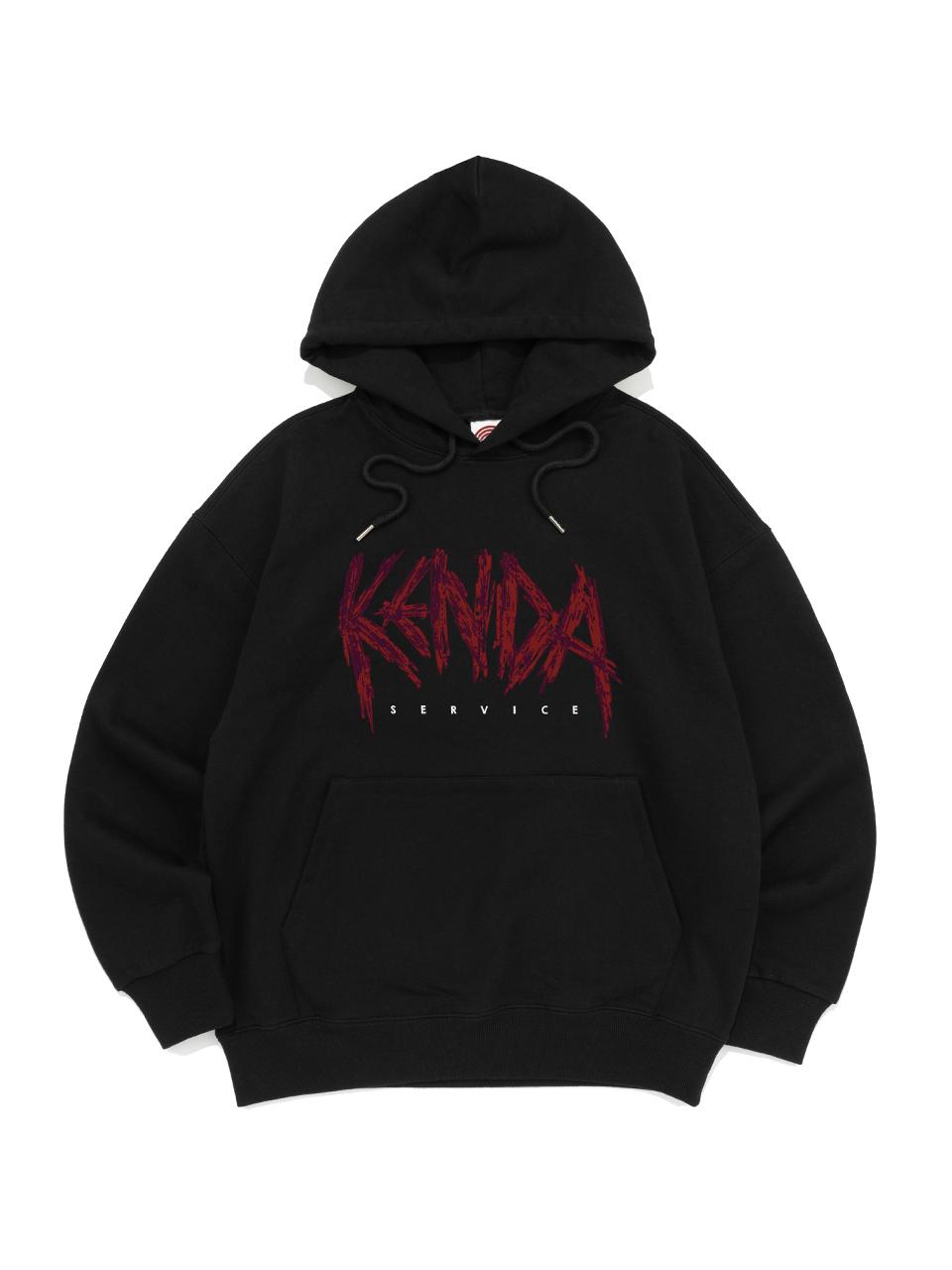 Kenda Grunge Logo Cotton Polyester Overfit Hood [Black]