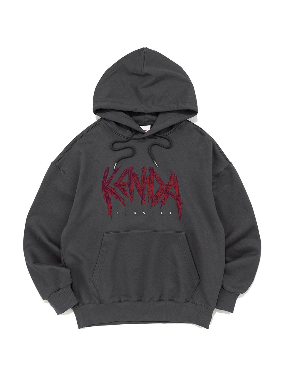 Kenda Grunge Logo Relaxed Overfit Hood [Charcoal]