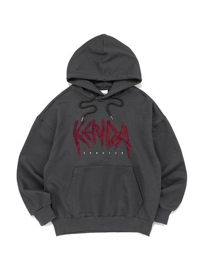 Kenda Grunge Logo Relaxed Overfit Hood [Charcoal]