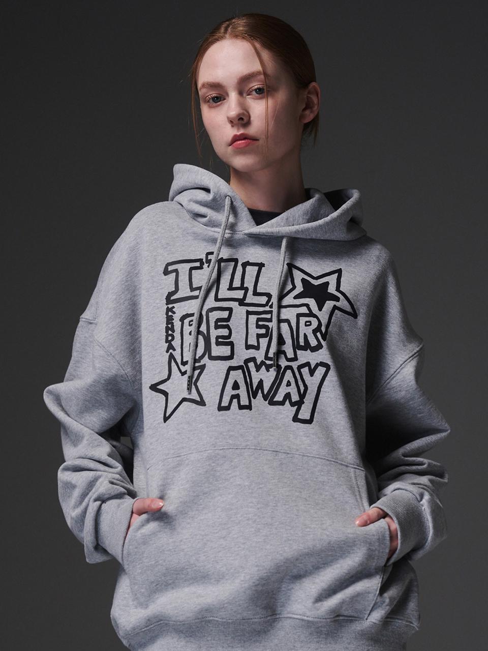 Kenda Motto Lettering Relaxed Fit Hood Tee [Melange]