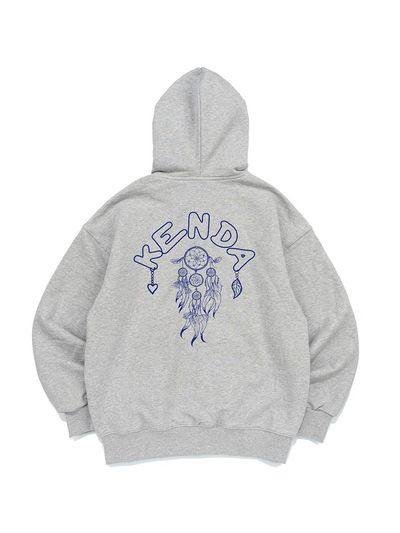 Kenda Oversized Cotton-Poly Triple Stitched Hood Zip-Up [Melange]
