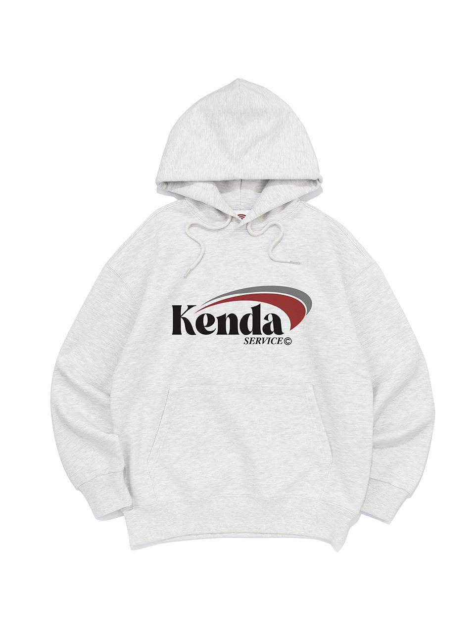 Kenda Oversized Cotton-Polyester Slash Logo Hoodie [Light Grey]