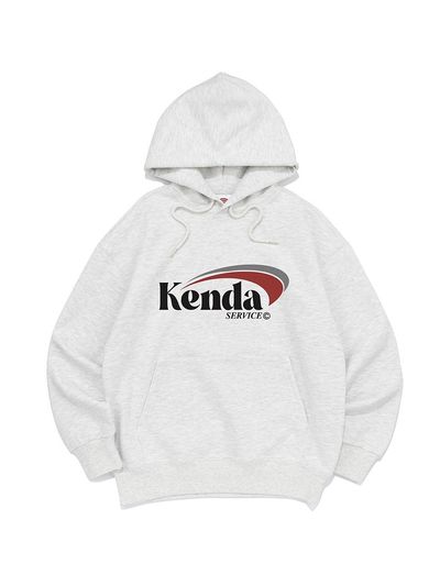 Kenda Oversized Cotton-Polyester Slash Logo Hoodie [Light Grey]
