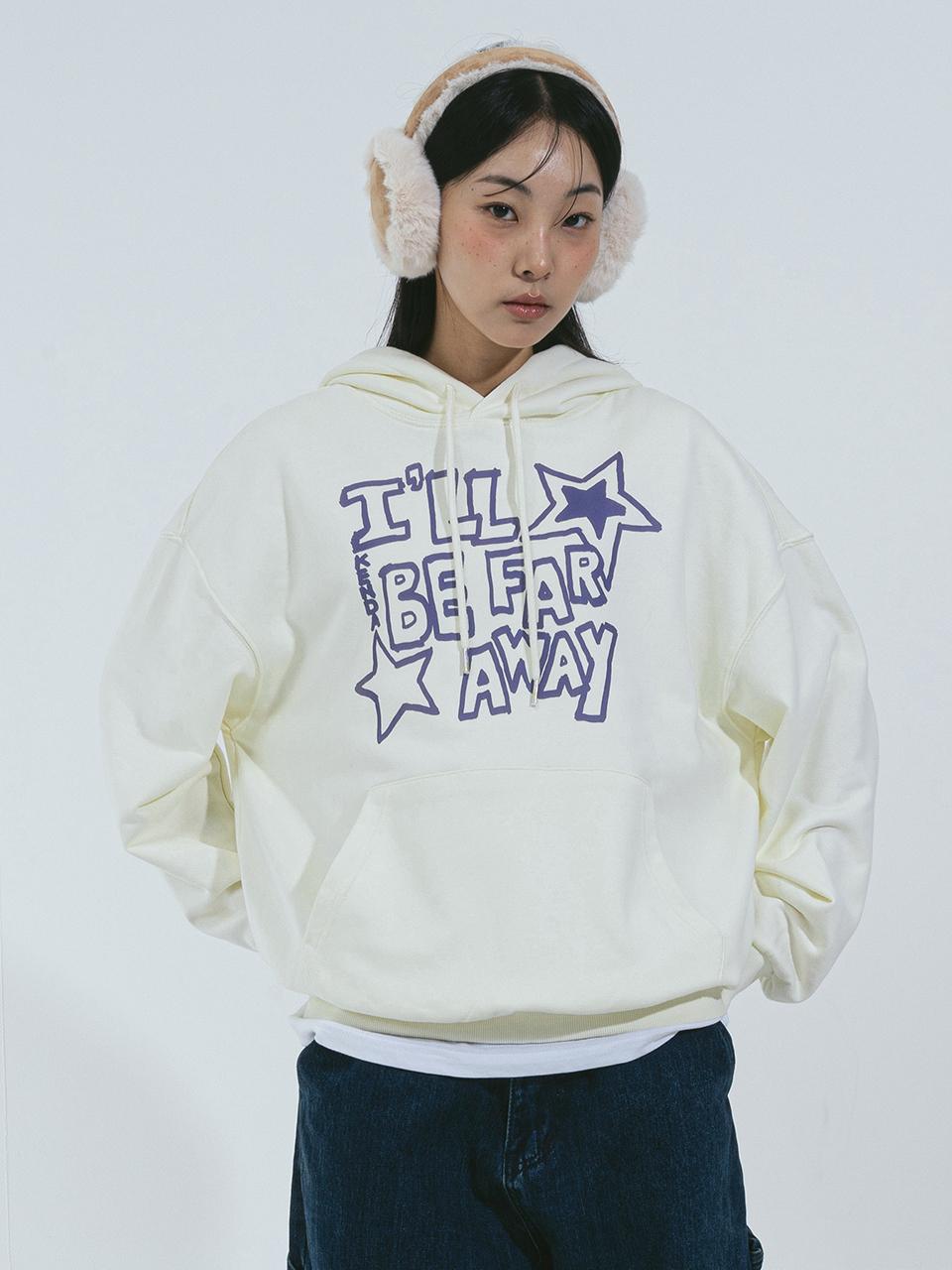 Kenda Oversized Fit Motto Lettering Hoodie [Beige]