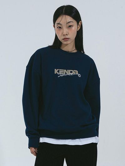 Kenda Oversized Triple Stitched Cotton Blend Sweatshirt [Dark Blue]
