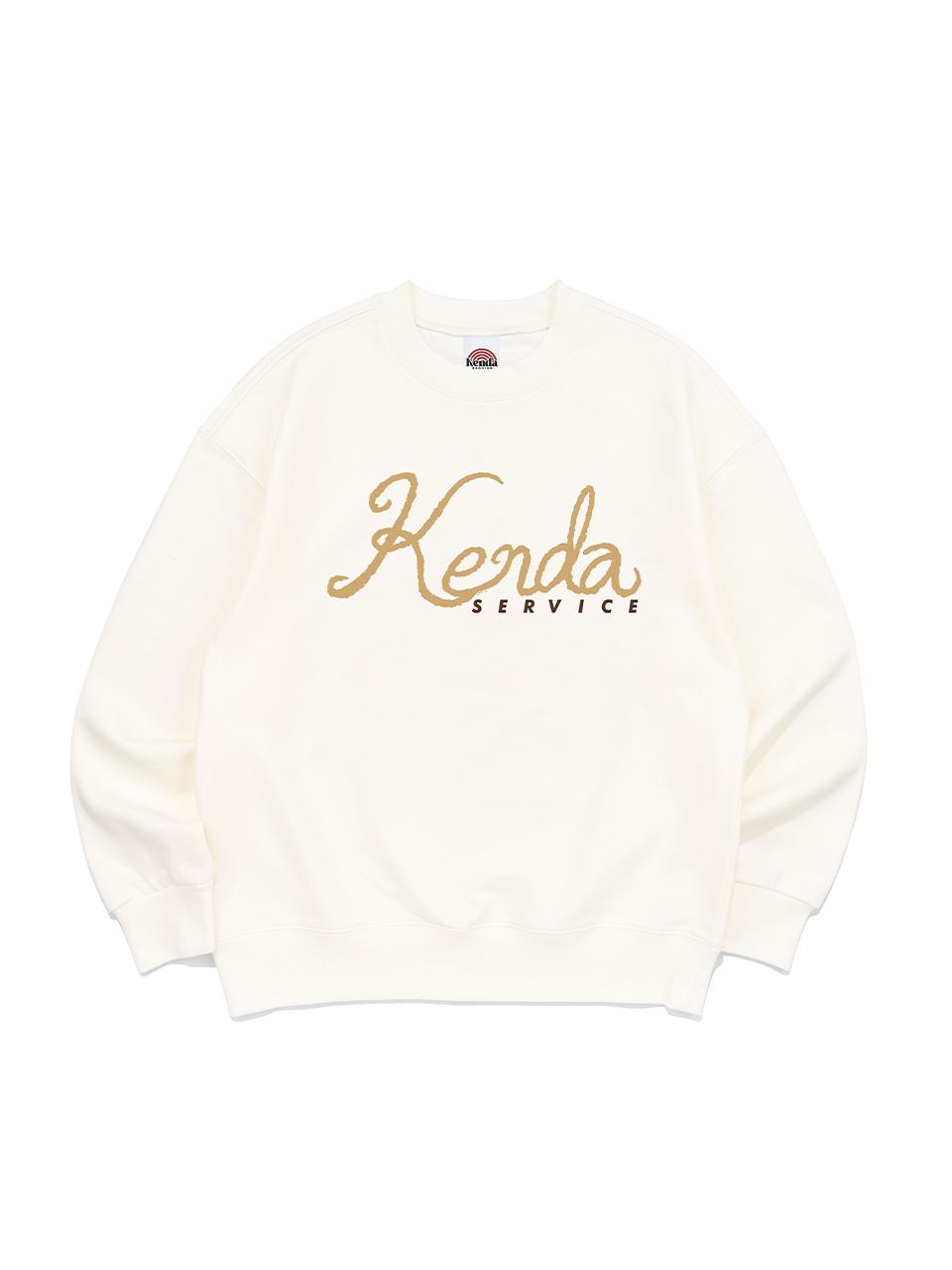 Kenda Script Logo Cotton Polyester Sweatshirt [Beige]
