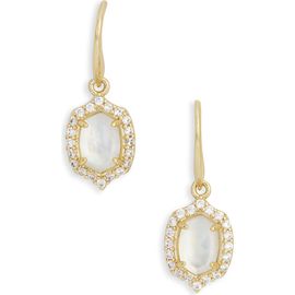 Kendra Scott Kendra Scott Daphne Crystal Pavé Frame Mother-of-Pearl Drop Earrings