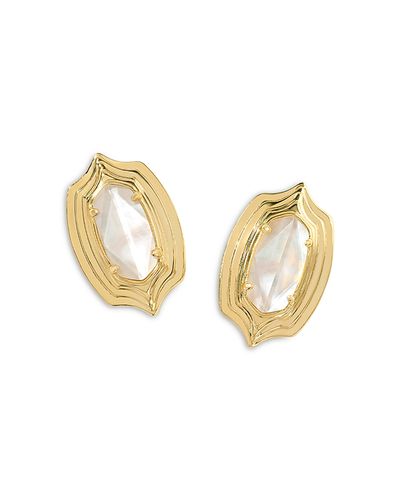 Kendra Scott Kendra Scott Ellie Stepped Frame Mother Of Pearl Stud Earrings