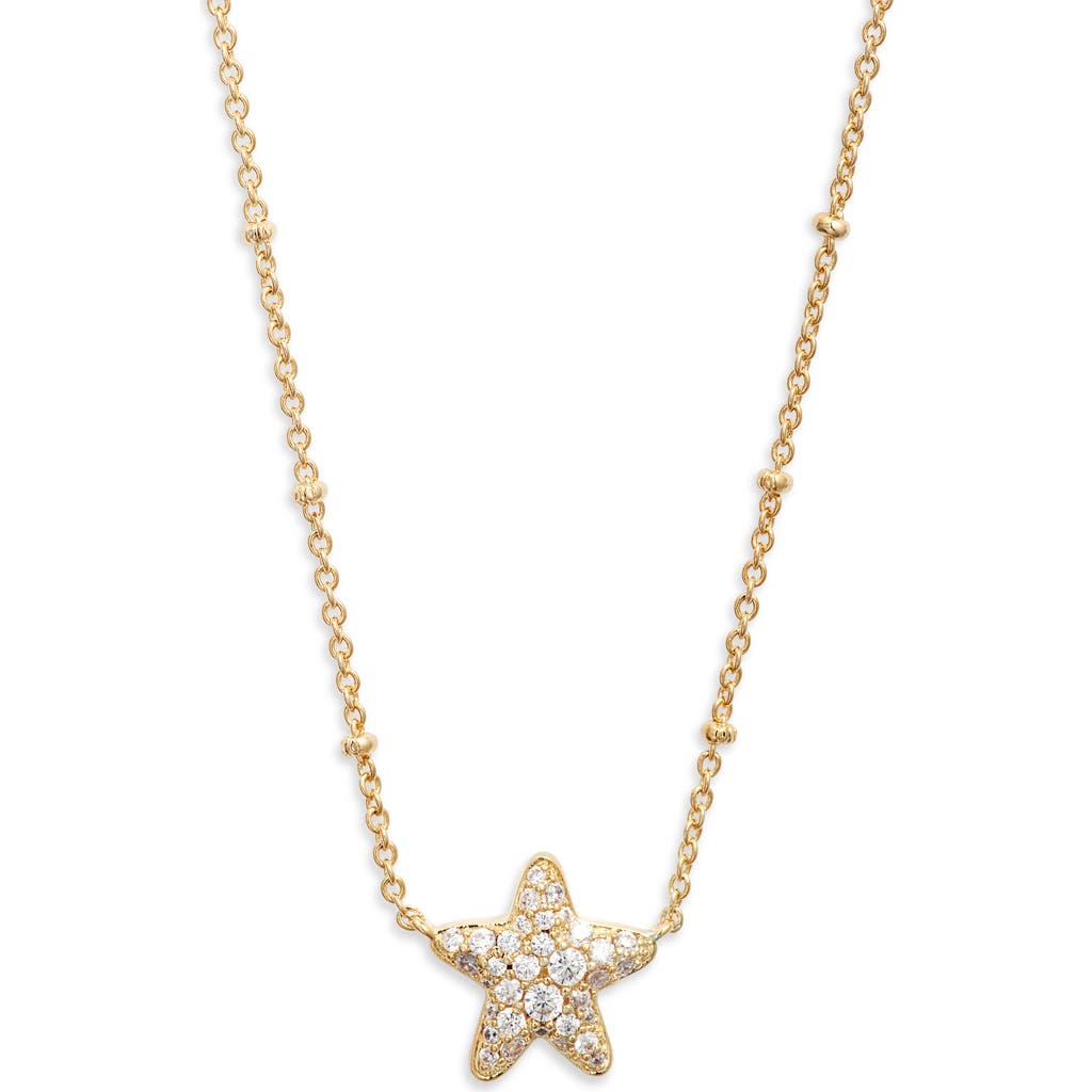 Kendra Scott Kendra Scott Jae Pavé Cubic Zirconia Starfish Pendant Necklace