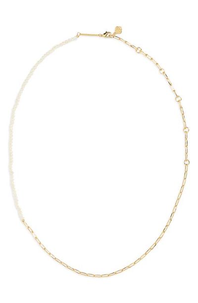 Kendra Scott Kendra Scott Markie Half Chain & Freshwater Pearl Necklace