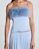 Kenneth Cole Collection Kenneth Cole Collection Faux Fur Trim Satin Bustier Top - 1