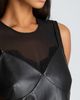 Kenneth Cole Collection Kenneth Cole Collection Faux Leather Lace Trim Bralette Overlay Top - 3