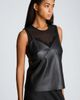 Kenneth Cole Collection Kenneth Cole Collection Faux Leather Lace Trim Bralette Overlay Top - 4