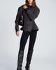 Kenneth Cole Collection Kenneth Cole Collection Faux Leather Trim Faux Fur Peplum Shirt - 4