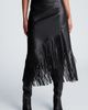 Kenneth Cole Collection Kenneth Cole Collection Fringe Asymmetric Faux Leather Midi Skirt - 1