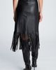 Kenneth Cole Collection Kenneth Cole Collection Fringe Asymmetric Faux Leather Midi Skirt - 2