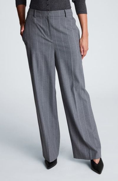 Kenneth Cole Collection Kenneth Cole Collection High Waist Pinstripe Wide Leg Pants
