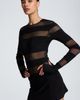Kenneth Cole Collection Kenneth Cole Collection Long Sleeve Sheer Stripe Minidress - 5