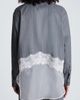 Kenneth Cole Collection Kenneth Cole Collection Pinstripe Lace Trim Oversized Button Front Shirt - 2