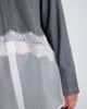 Kenneth Cole Collection Kenneth Cole Collection Pinstripe Lace Trim Oversized Button Front Shirt - 4