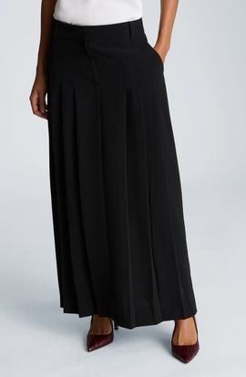 Kenneth Cole Collection Kenneth Cole Collection Pleated Satin Maxi Skirt