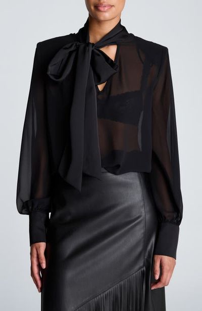 Kenneth Cole Collection Kenneth Cole Collection Tie Neck Chiffon Top