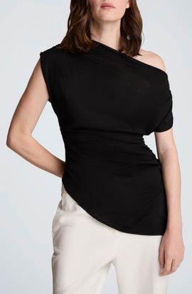 Kenneth Cole Kenneth Cole Asymmetric Hem One-Shoulder Sweater