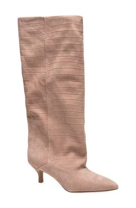 Kenneth Cole Kenneth Cole Brisbane Croc Embossed Leather Knee High Boot