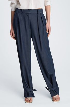 Kenneth Cole Kenneth Cole High Waist Belted Cuff Tapered Pants