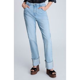 Kenneth Cole Kenneth Cole High Waist Cuffed Straight Leg Jeans