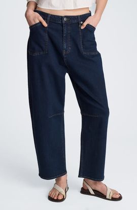 Kenneth Cole Kenneth Cole High Waist Front Pocket Crop Barrel Jeans
