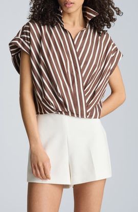 Kenneth Cole Kenneth Cole Pleated Crossover Cotton Top