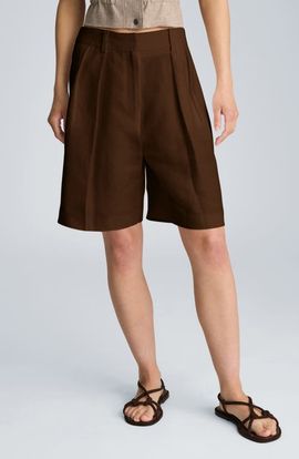 Kenneth Cole Kenneth Cole Pleated High Waist Bermuda Shorts