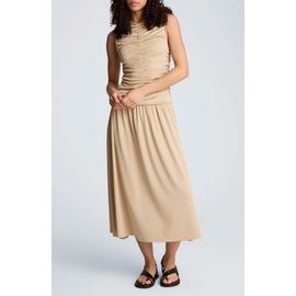 Kenneth Cole Kenneth Cole Ruched Sleeveless A-Line Midi Dress