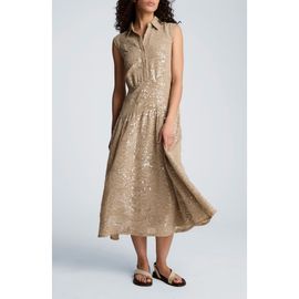 Kenneth Cole Kenneth Cole Sequin Sleeveless Midi Shirtdress