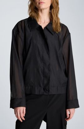 Kenneth Cole Kenneth Cole Sheer Sleeve Bomber Jacket