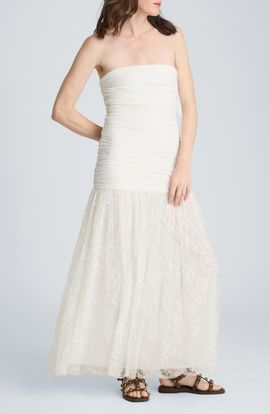 Kenneth Cole Kenneth Cole Strapless Mesh Maxi Dress