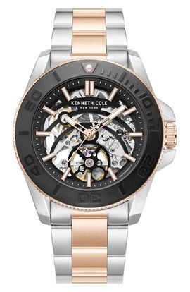 Kenneth Cole New York Kenneth Cole New York Liberty Skeleton Automatic Bracelet Watch, 43mm